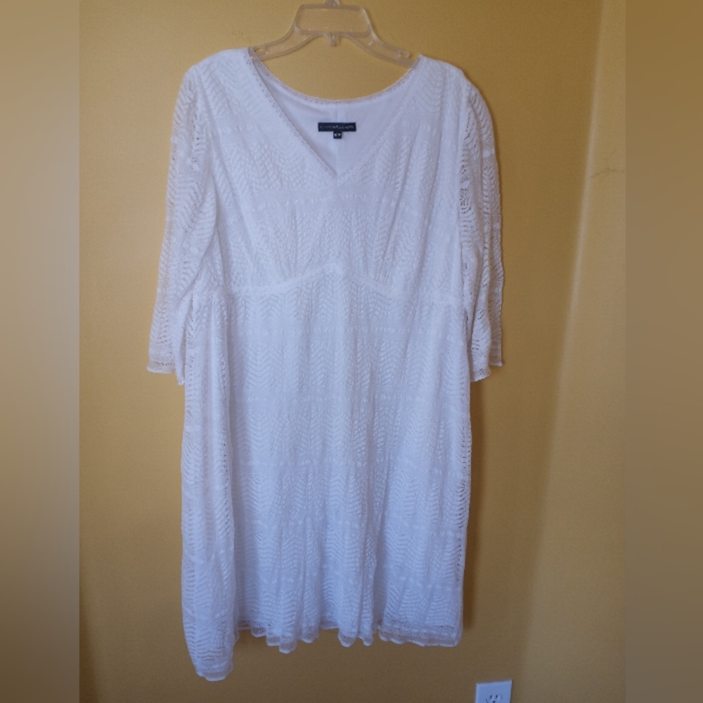 Chris McLaughlin White Lace Dress with Lining Size 18W